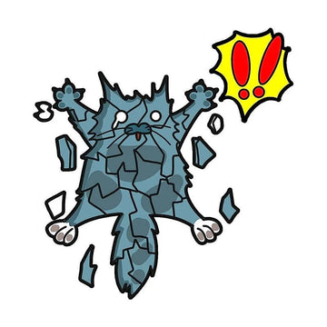 Cracked Front 'Blue Cat | Falling' Vinyl Car Sticker