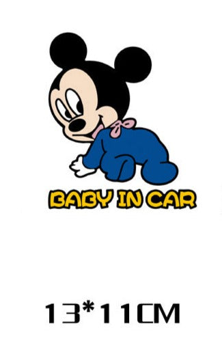 Baby In Car 'Baby Mickey Mouse | Looking Back' Vinyl Car Sticker