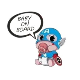 Captain America 'Baby On Board' Vinyl Car Sticker