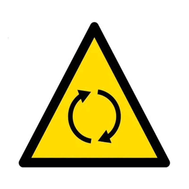 Warning Sign 'Harfington Triangle Beware of Rotating Bodies' Vinyl Car Sticker