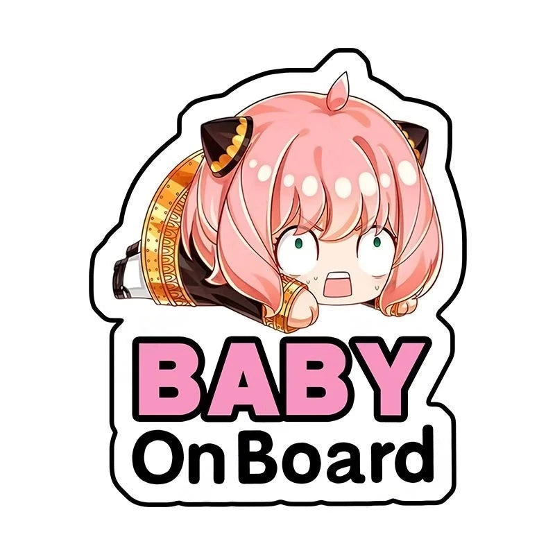 Spy x Family 'Baby Anya | Baby On Board | Shocked' Vinyl Car Sticker
