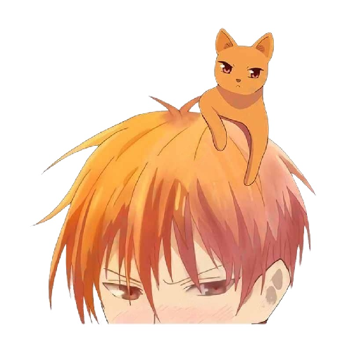 Fruits Basket 'Kyo And Cat | Looking Down' Vinyl Car Peeker Sticker