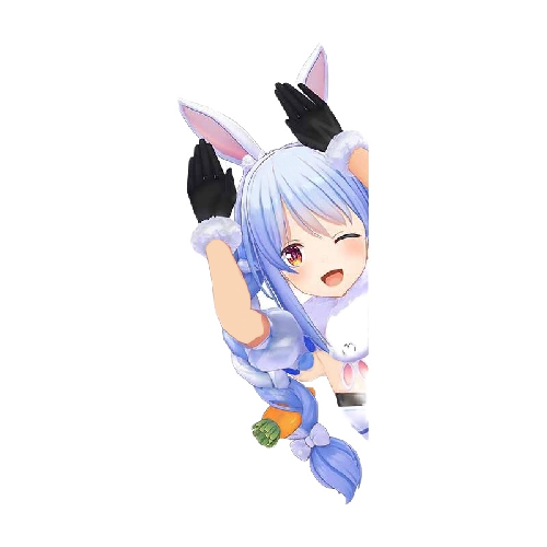 Virtual YouTuber 'Usada Pekora | Winking' Vinyl Car Peeker Sticker