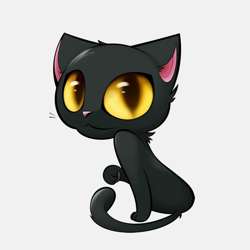 Cute 'Big Eyes Cat | Sitting' Vinyl Car Sticker