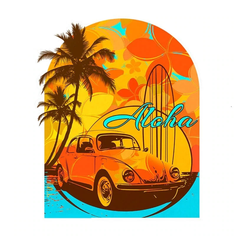 Aloha Hawaii 'Volkswagen Beetle Car' Vinyl Car Sticker