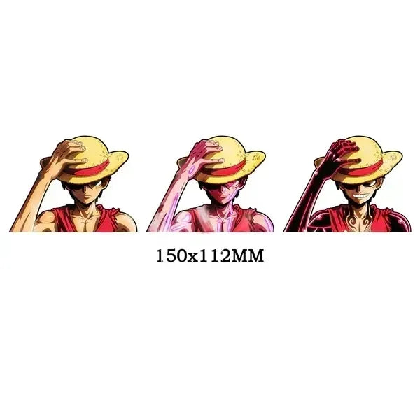 One Piece 'Monkey D. Luffy | Holding Straw Hat' Vinyl Car 3D Motion Sticker