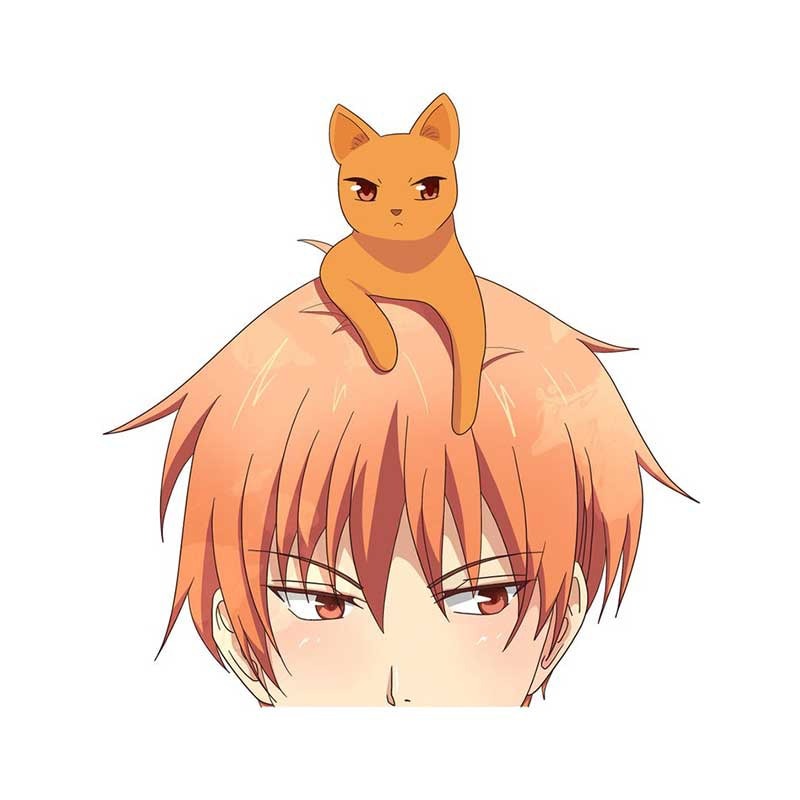 Fruits Basket 'Kyo And Cat | Shy' Vinyl Car Peeker Sticker