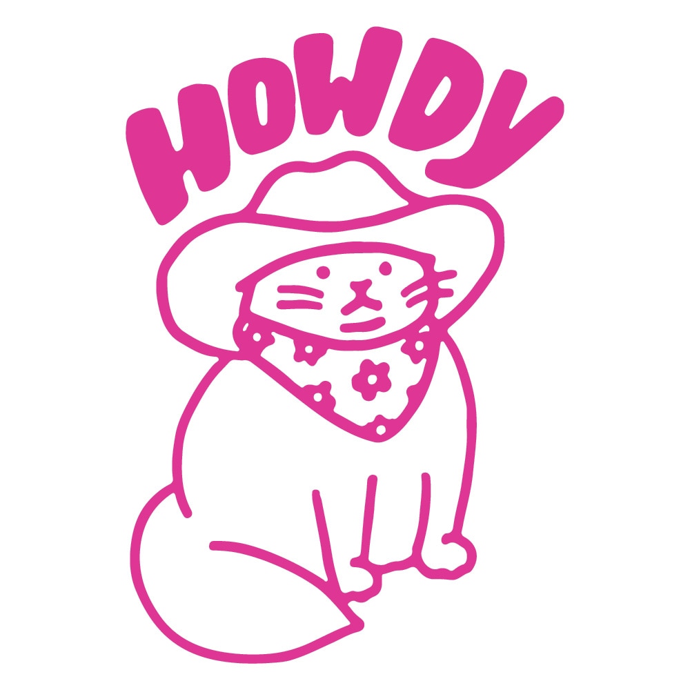 Cowboy Cat 'Howdy' Vinyl Car Sticker