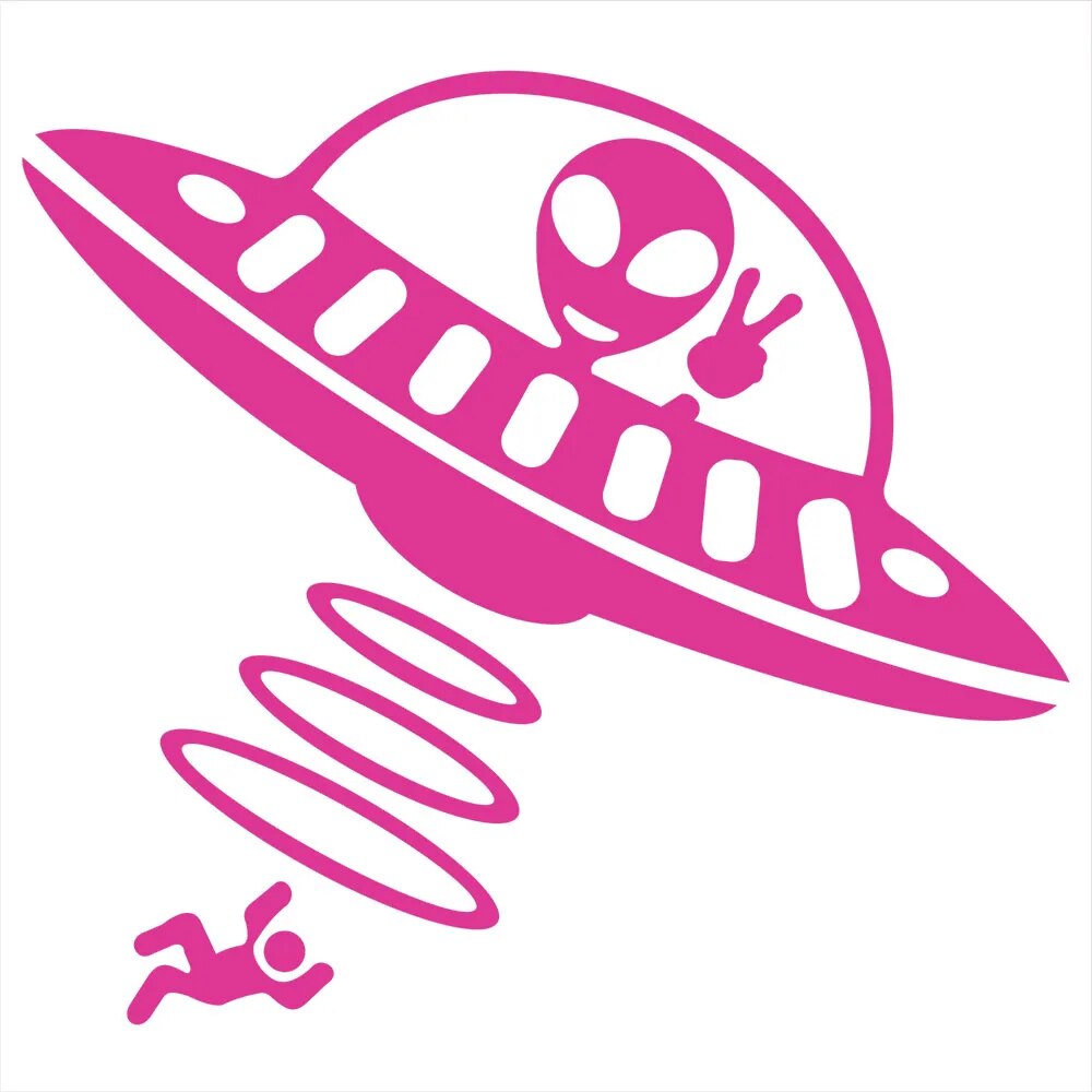 Alien Human Abduction Vinyl Car Sticker