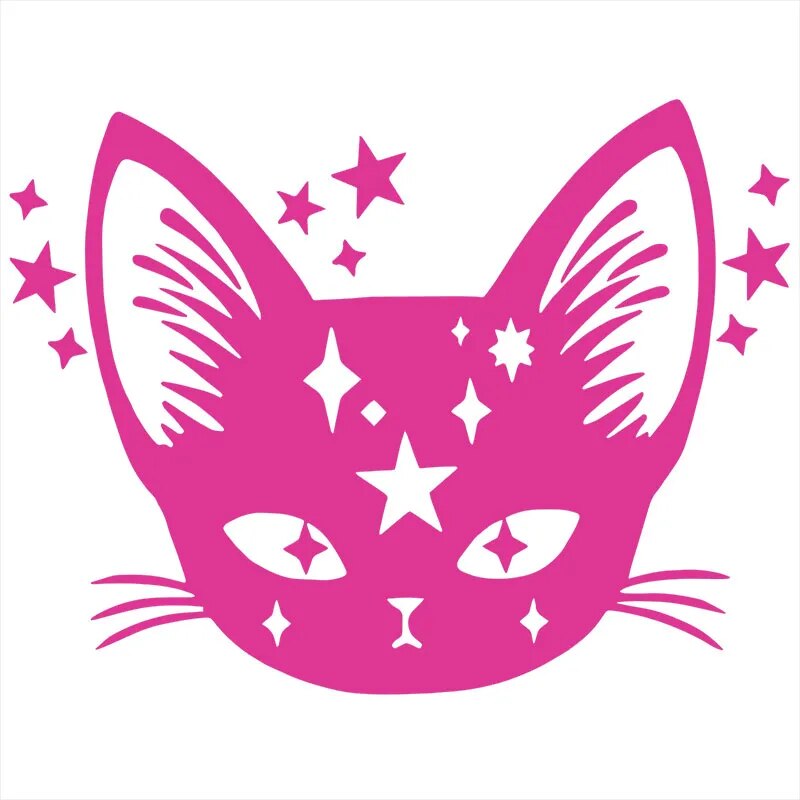 Celestial Cat 'Head' Vinyl Car Sticker
