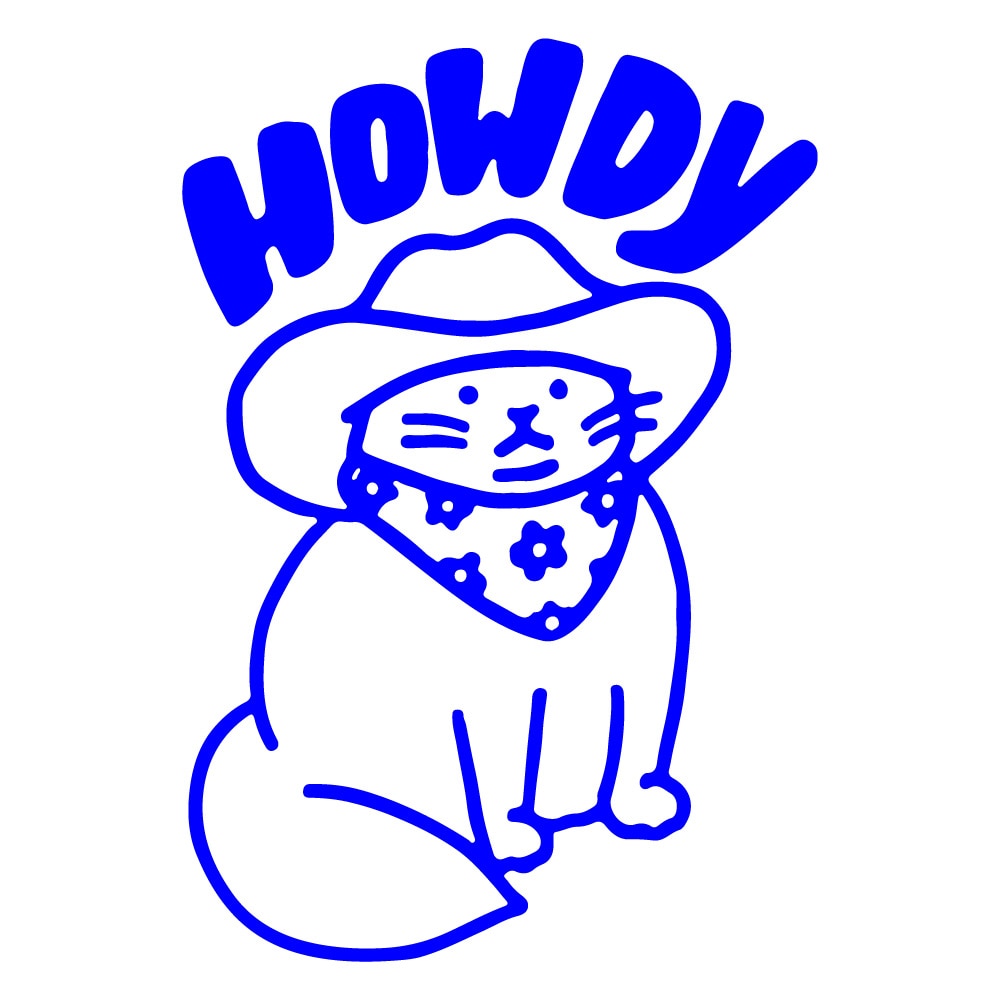 Cowboy Cat 'Howdy' Vinyl Car Sticker