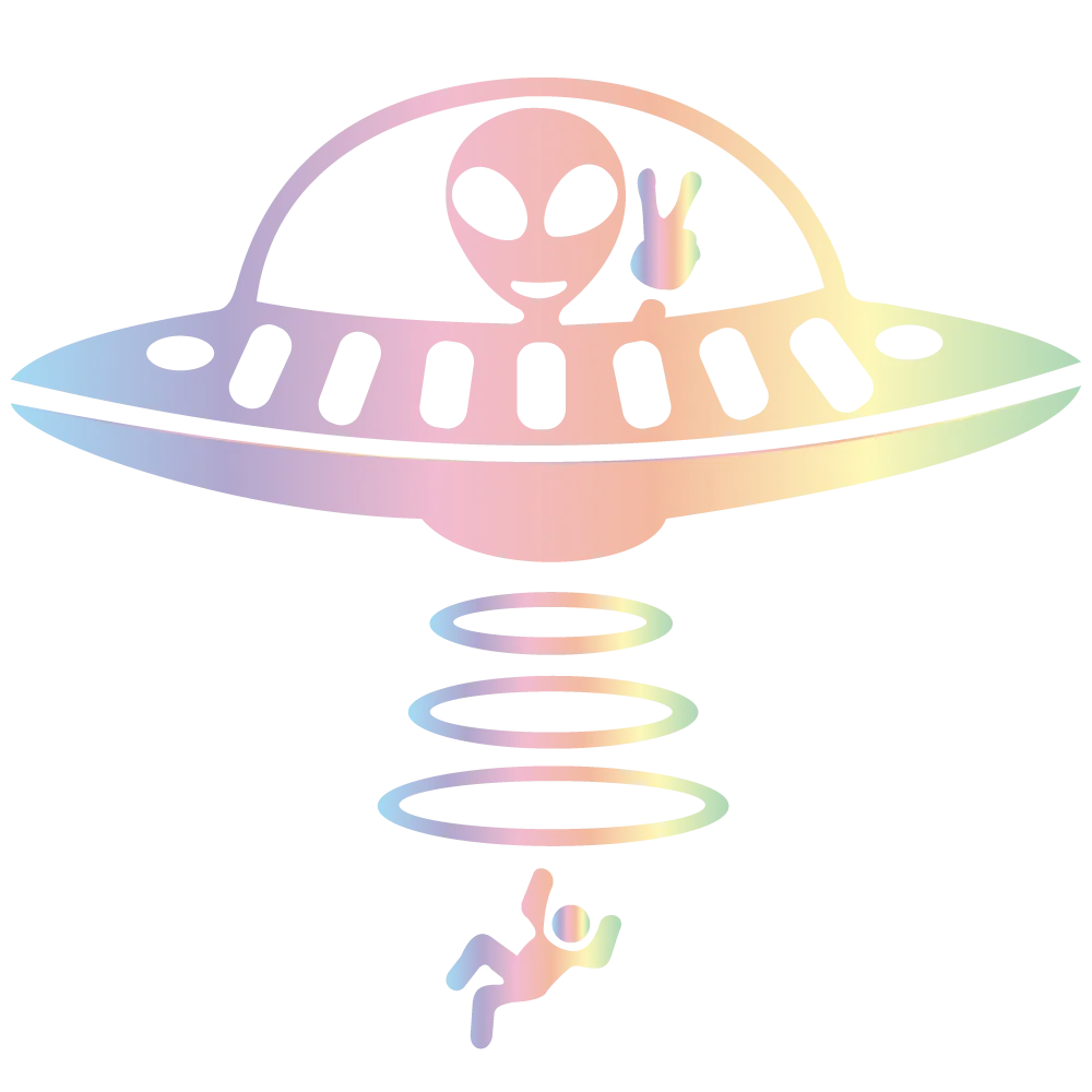 Alien Human Abduction Vinyl Car Sticker