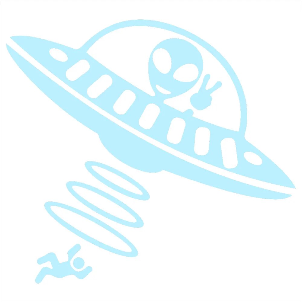 Alien Human Abduction Vinyl Car Sticker