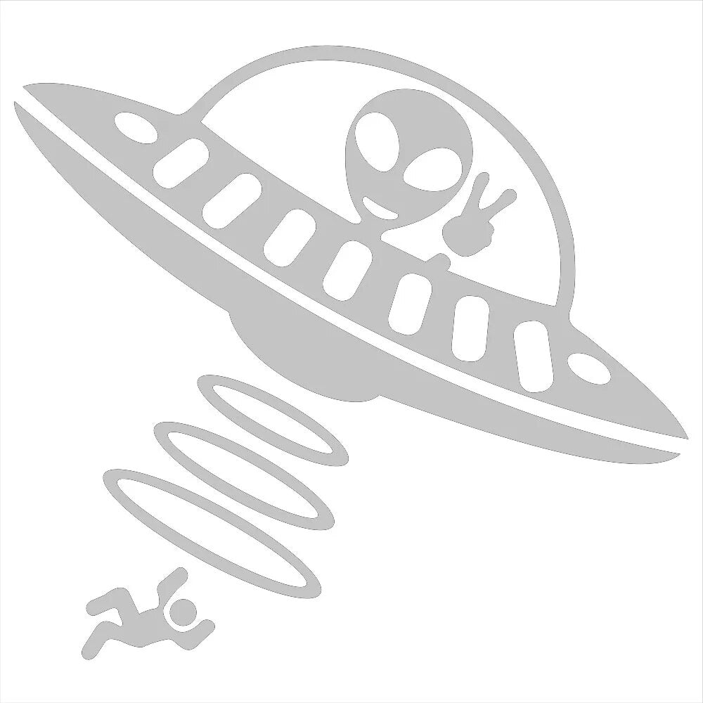 Alien Human Abduction Vinyl Car Sticker