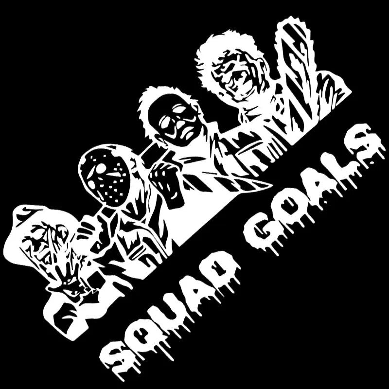 Classic Horror Killers 'Squad Goals' Vinyl Car Sticker