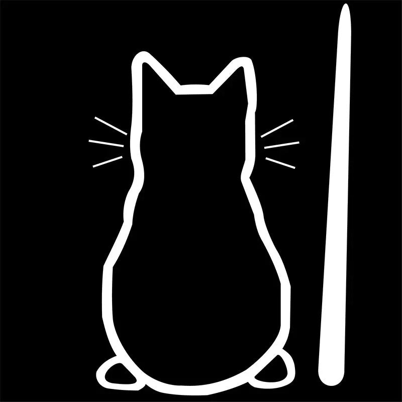 Cute Cat 'Sitting Back | 2.0' Vinyl Car Wiper Sticker