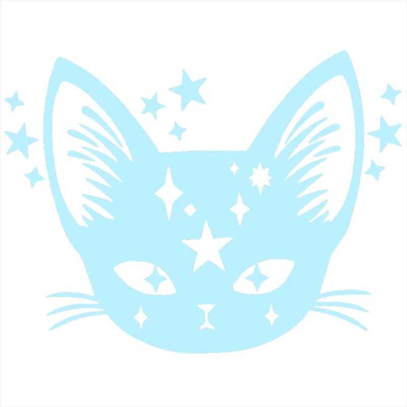 Celestial Cat 'Head' Vinyl Car Sticker