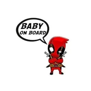 Deadpool 'Baby On Board | Tired' Vinyl Car Sticker