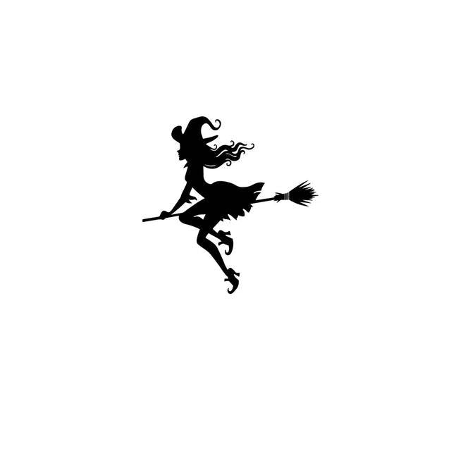 Witch Silhouette 'Poise' Vinyl Car Sticker