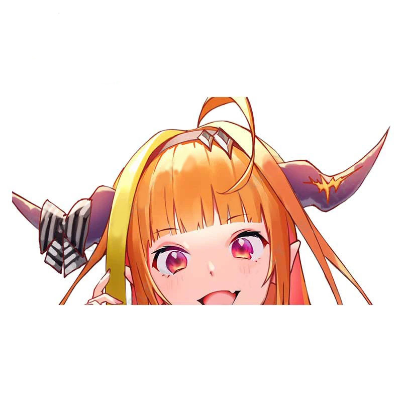 Virtual YouTuber 'Kiryu Coco | Amazed' Vinyl Car Peeker Sticker