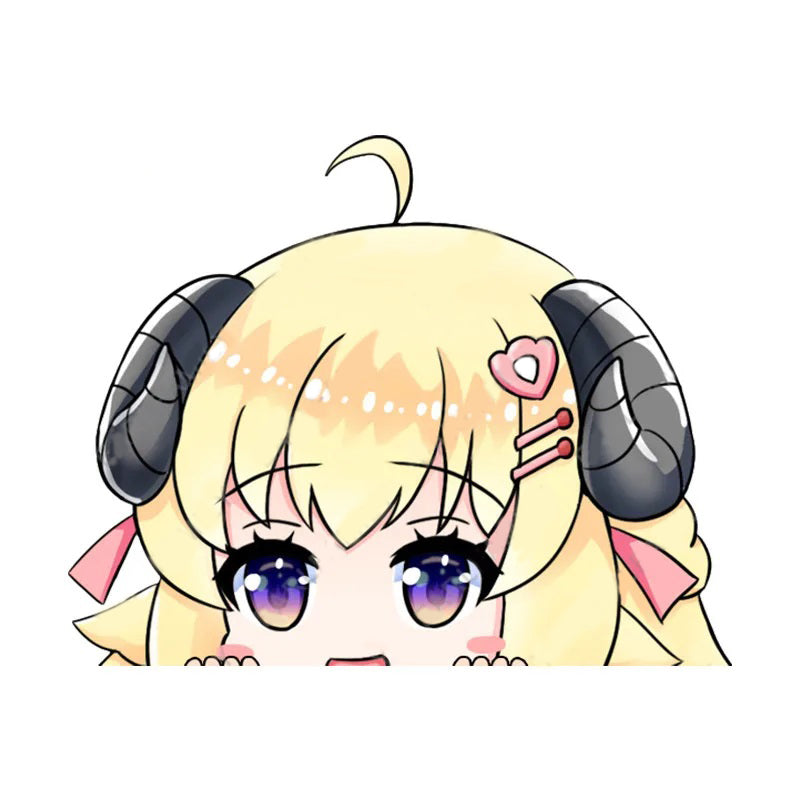 Virtual YouTuber 'Tsunomaki Watame' Vinyl Car Peeker Sticker