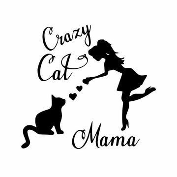 Cute 'Crazy Cat Mama' Vinyl Car Sticker