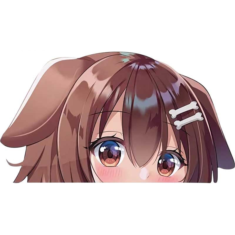 Virtual YouTuber 'Young Inugami Korone | Staring' Vinyl Car Peeker Sticker