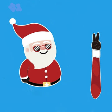 Santa Claus 'Striped Sunglasses | Arm Waving' Vinyl Car Wiper Sticker