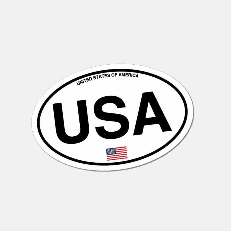 American Flag 'USA Country Code | Oval' Vinyl Car Sticker