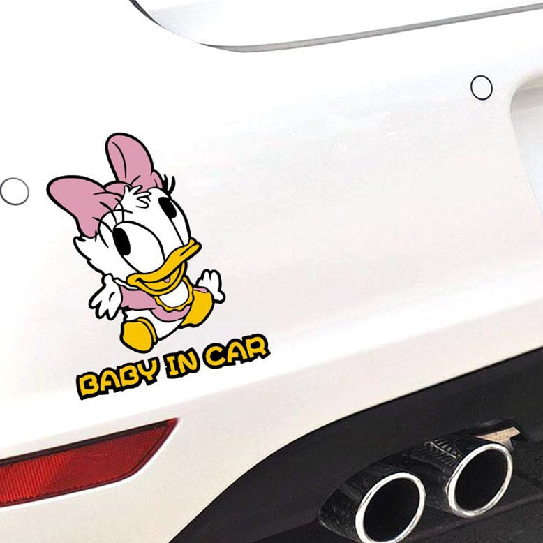 Baby In Car 'Baby Daisy Duck | Looking Up' Vinyl Car Sticker