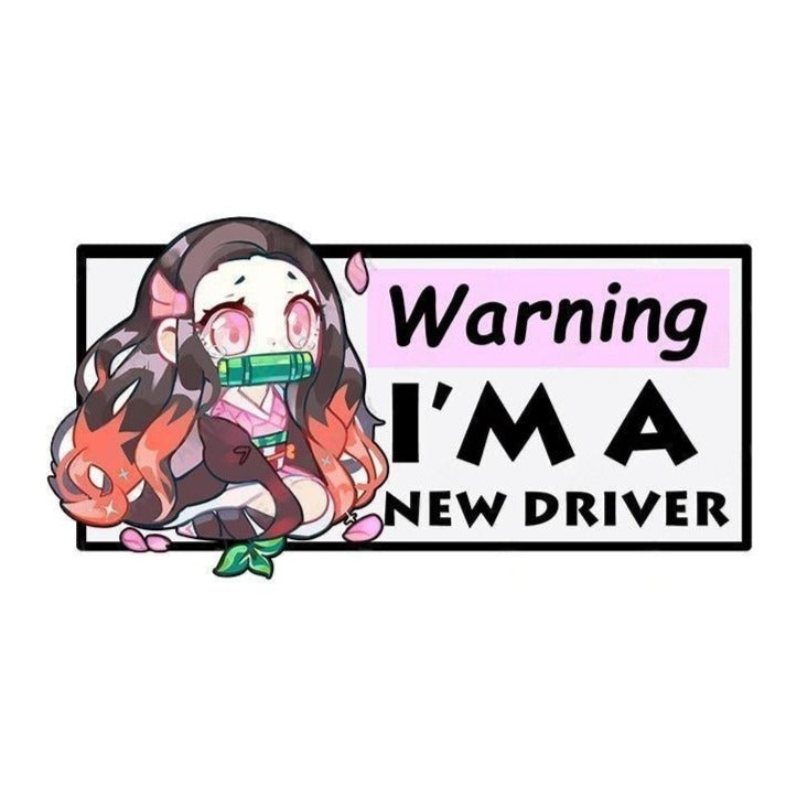Warning I'm A New Driver 'Nezuko | Shocked' Vinyl Car Sticker