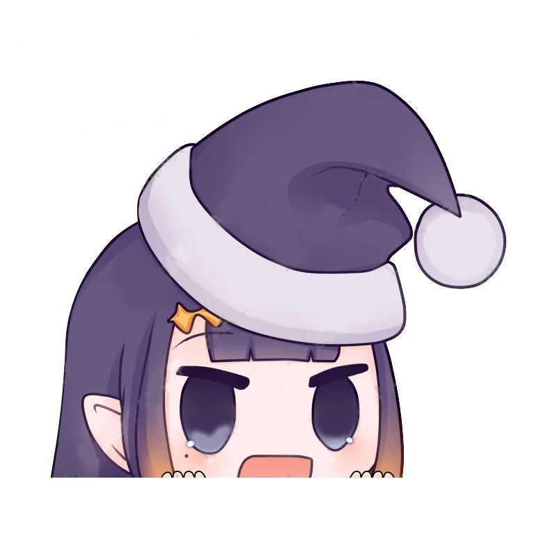 Virtual YouTuber 'Ninomae Ina'nis | Purple Hat' Vinyl Car Peeker Sticker