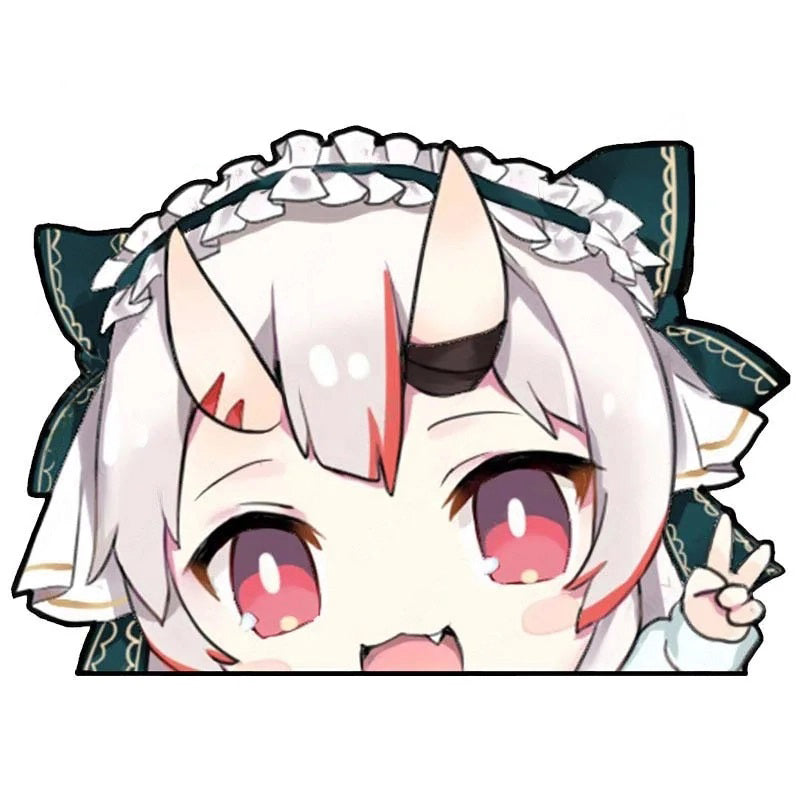 Virtual YouTuber 'Nakiri Ayame | Cheerful' Vinyl Car Peeker Sticker