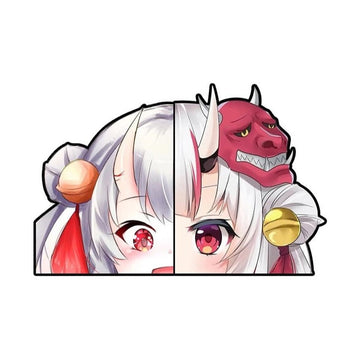 Virtual YouTuber 'Nakiri Ayame | Shocked Eyes' Vinyl Car Peeker Sticker