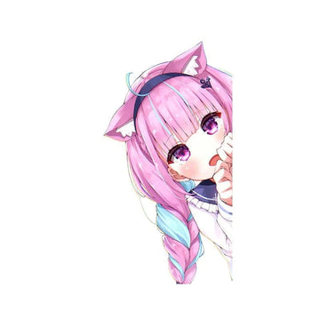 Virtual YouTuber 'Minato Aqua | Scared' Vinyl Car Peeker Sticker