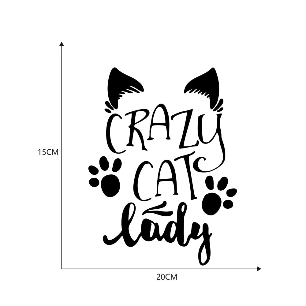 Cute 'Crazy Cat Lady | 2.0' Vinyl Car Sticker