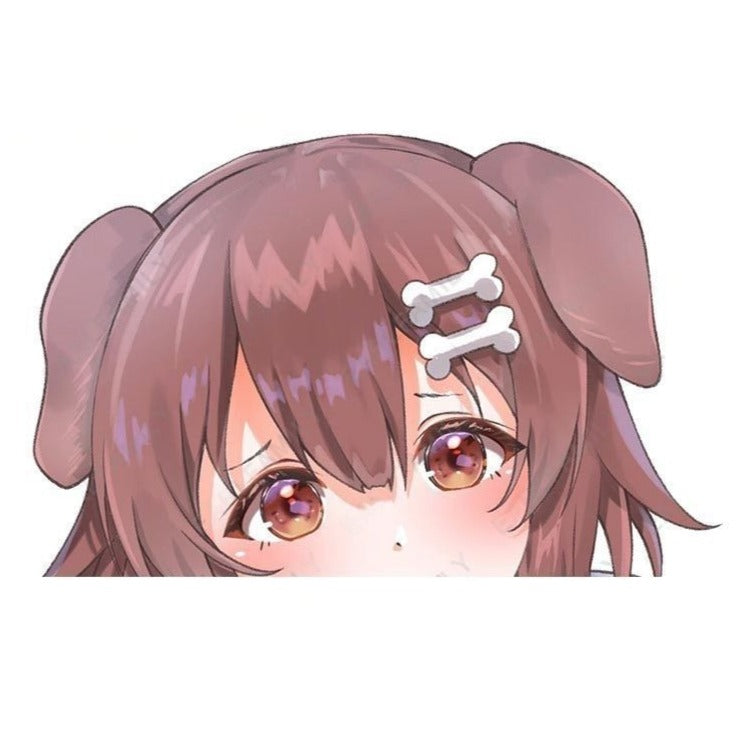 Virtual YouTuber 'Young Inugami Korone | Teary Eyes' Vinyl Car Peeker Sticker