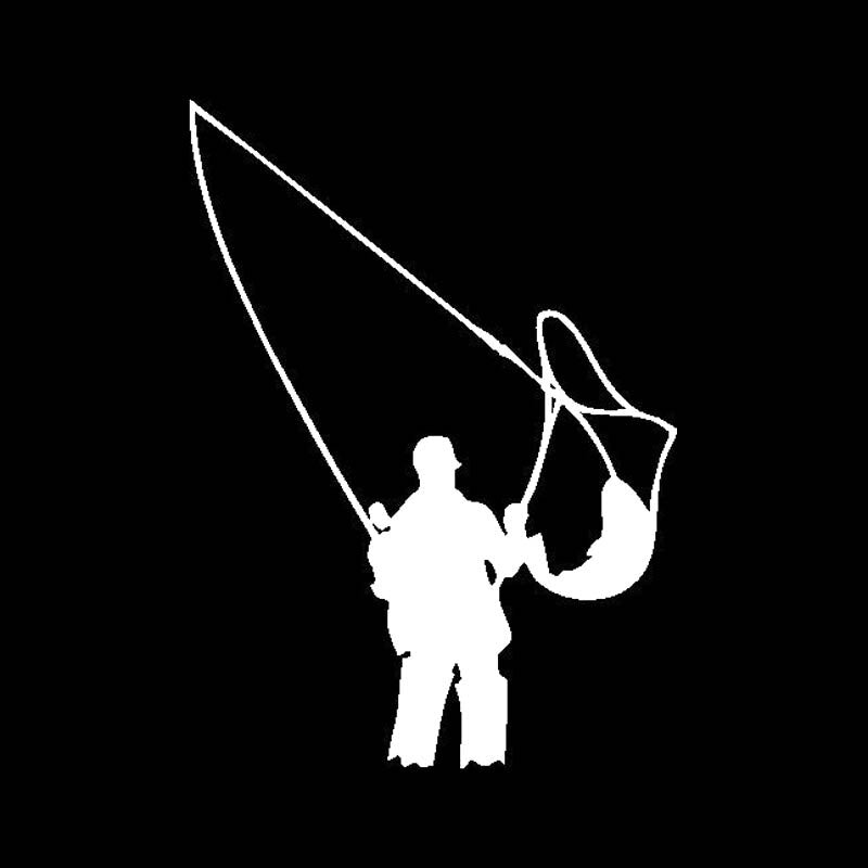 Fisherman 'Catching Fish' Vinyl Car Sticker