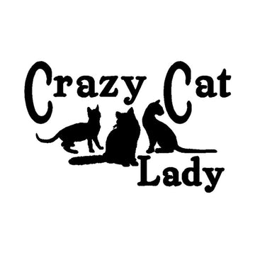 Crazy Cat Lady 'Three Cats' Vinyl Car Sticker