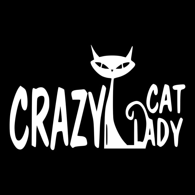 Cat 'Crazy Cat Lady' Vinyl Car Sticker