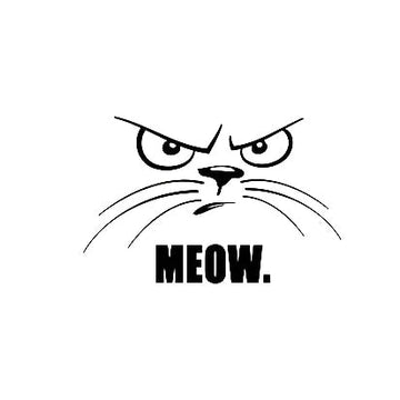 Cat Face 'Meow | Angry' Vinyl Car Sticker
