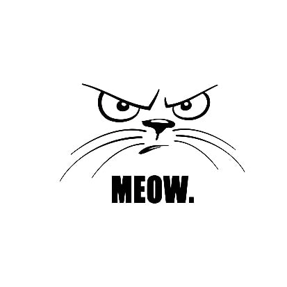 Cat Face 'Meow | Angry' Vinyl Car Sticker