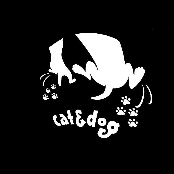 Cute Shadow 'Cat and Dog' Vinyl Car Sticker