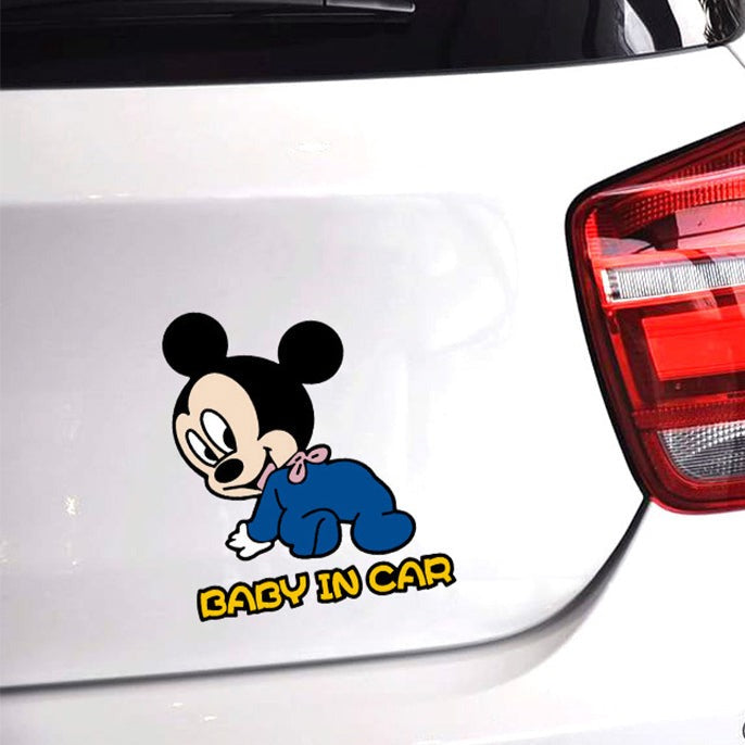 Baby In Car 'Baby Mickey Mouse | Looking Back' Vinyl Car Sticker