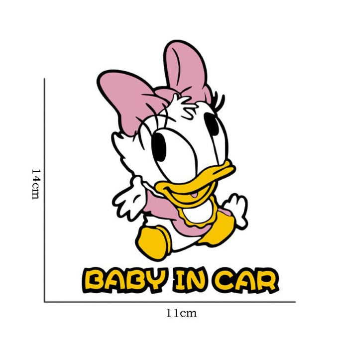 Baby In Car 'Baby Daisy Duck | Looking Up' Vinyl Car Sticker