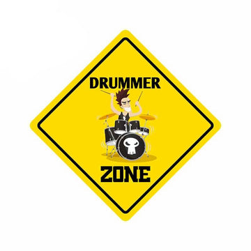 Warning Sign 'Drummer Zone' Vinyl Car Sticker