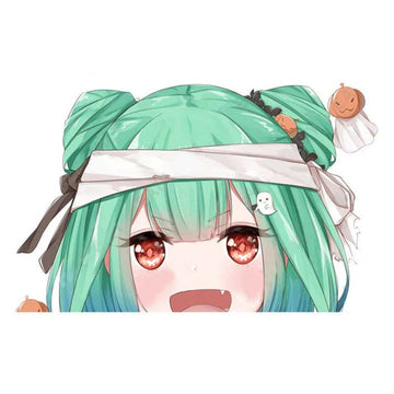 Virtual YouTuber 'Uruha Rushia | Shouting' Vinyl Car Peeker Sticker