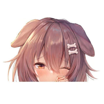 Virtual YouTuber 'Young Inugami Korone | Winking' Vinyl Car Peeker Sticker