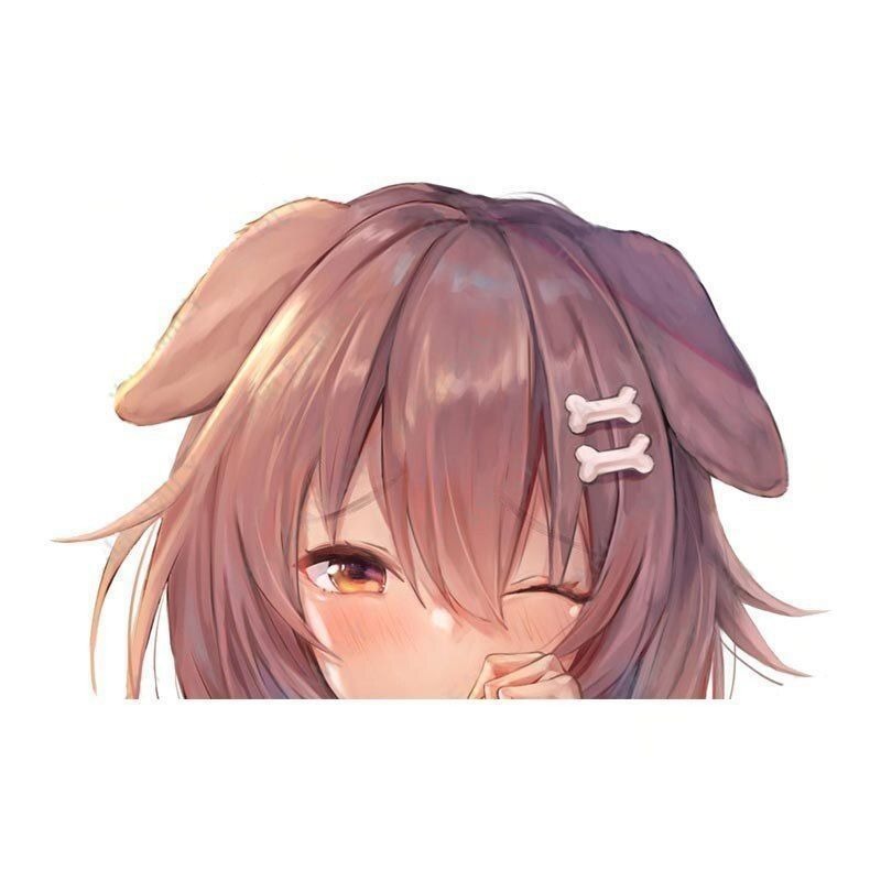 Virtual YouTuber 'Young Inugami Korone | Winking' Vinyl Car Peeker Sticker