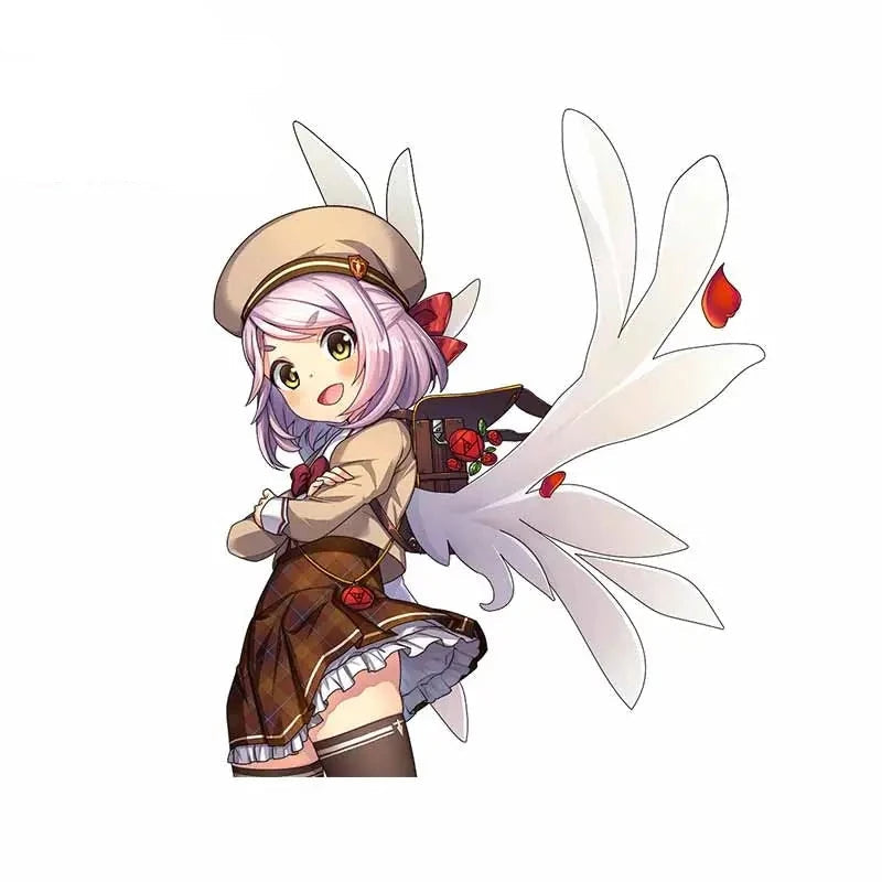 Anime Game 'Girl Violet Hair with Wings' Vinyl Car Sticker